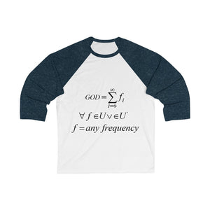 Unisex 3/4 Sleeve Mathematical "Who is God" Baseball Tee