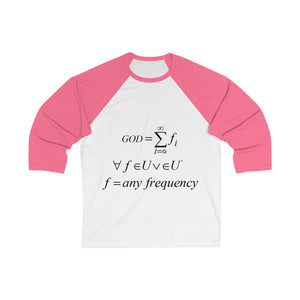 Unisex 3/4 Sleeve Mathematical "Who is God" Baseball Tee