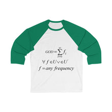 Load image into Gallery viewer, Unisex 3/4 Sleeve Mathematical &quot;Who is God&quot; Baseball Tee
