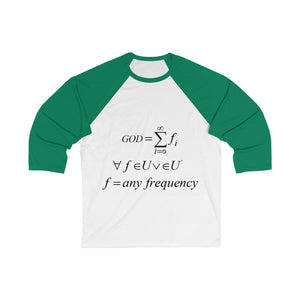 Unisex 3/4 Sleeve Mathematical "Who is God" Baseball Tee