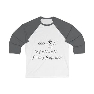 Unisex 3/4 Sleeve Mathematical "Who is God" Baseball Tee
