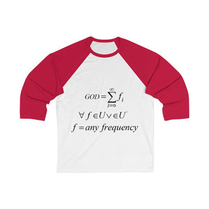 Unisex 3/4 Sleeve Mathematical "Who is God" Baseball Tee